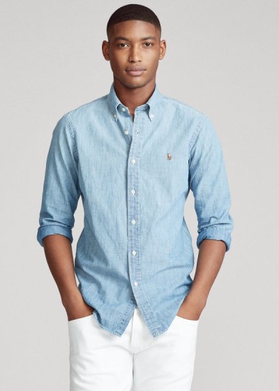 Men's Polo Ralph Lauren Classic Fit Chambray Shirts | 270148PES